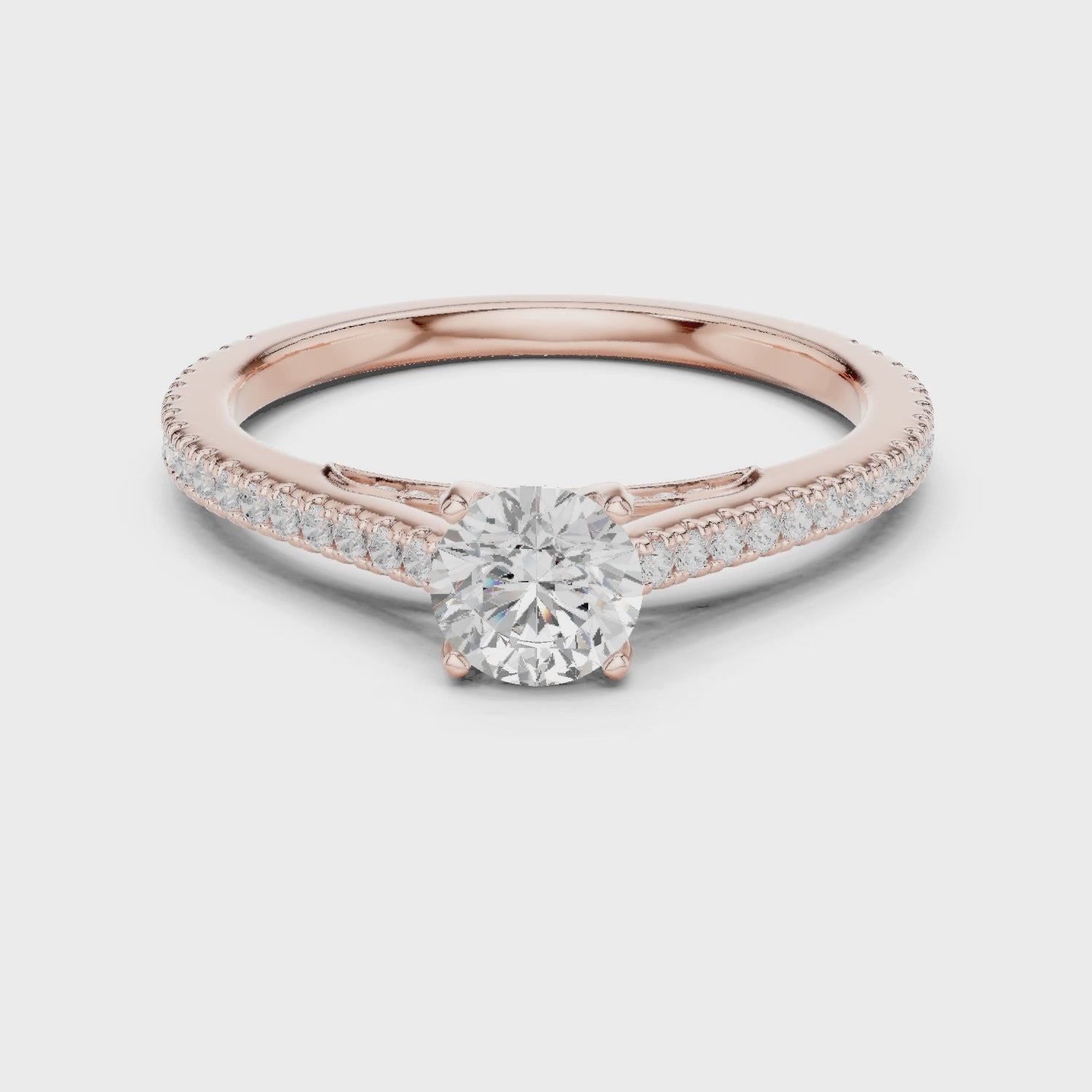 Round Diamond Pavé Engagement Ring