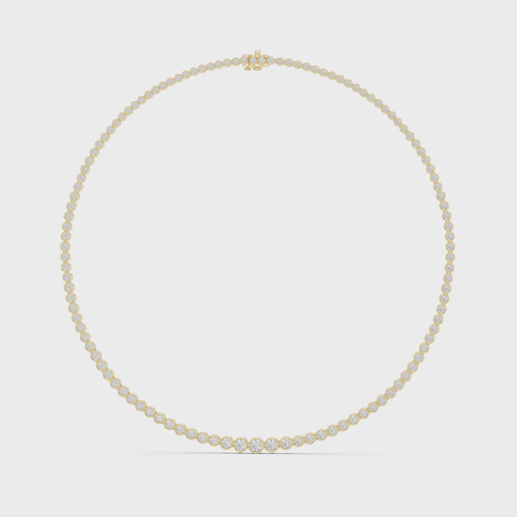 Bezel Set Diamond Tennis Necklace