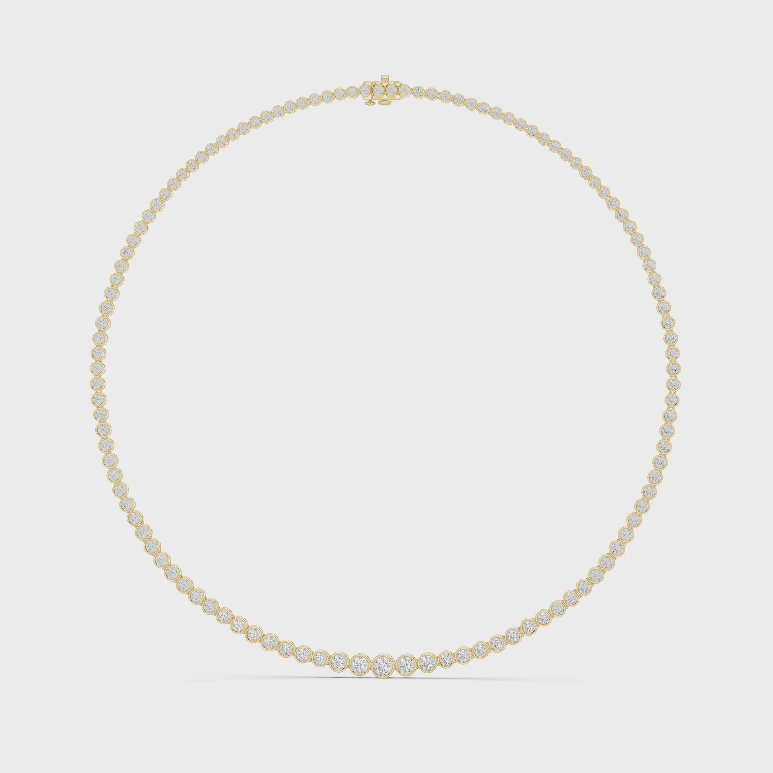 Bezel Set Diamond Tennis Necklace