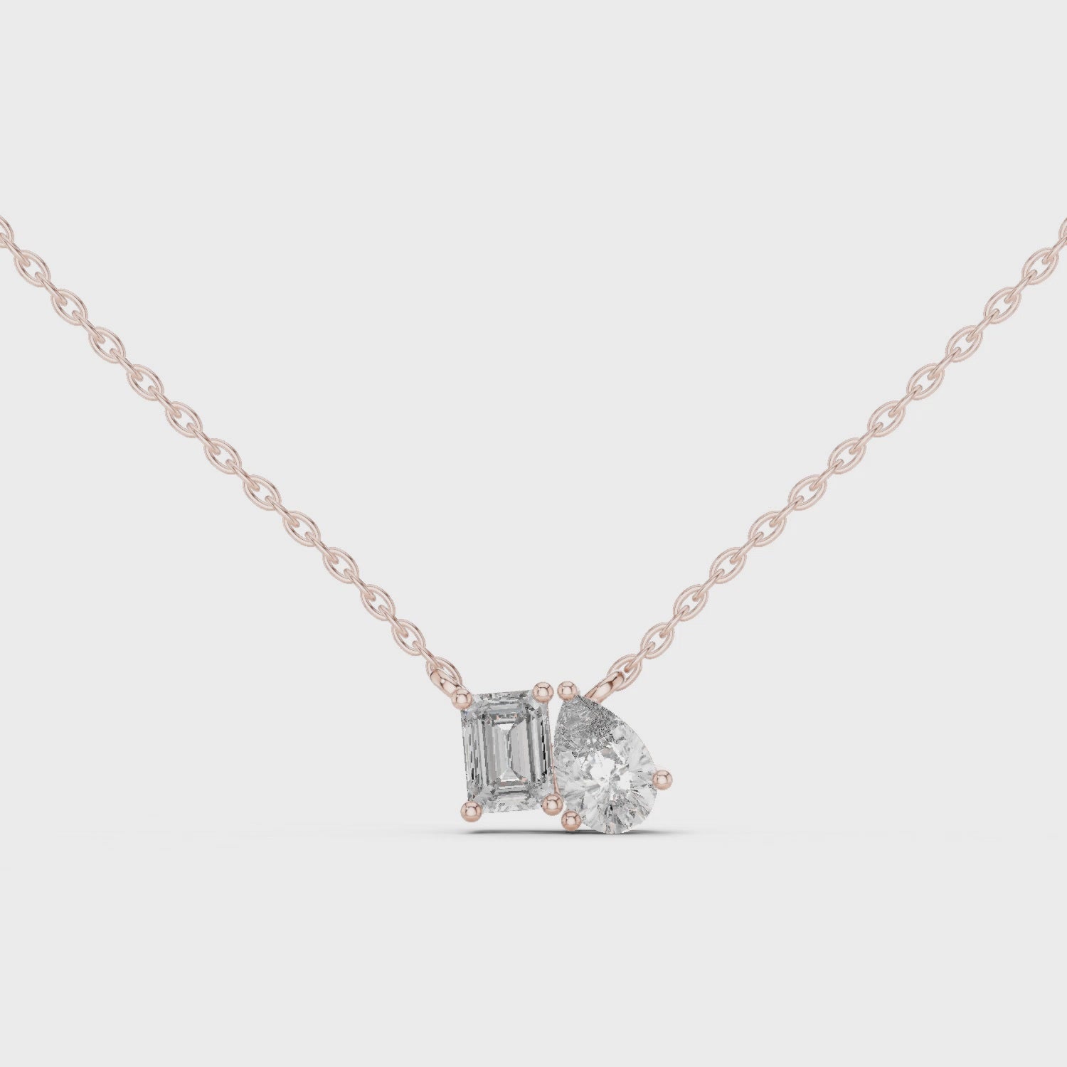 Toi et Moi Emerald & Pear Pendant Necklace
