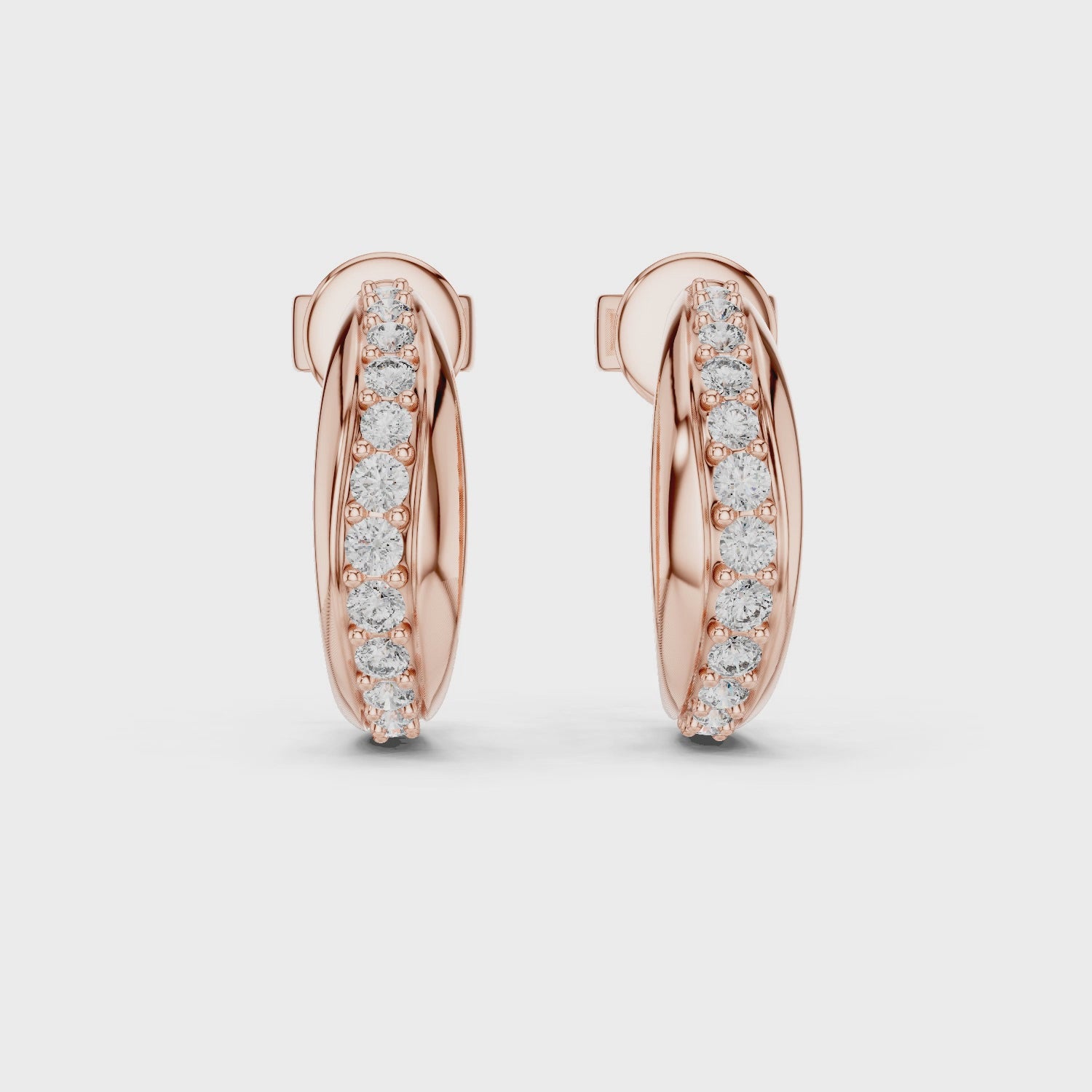 Diamond Pavé Hoop Earrings