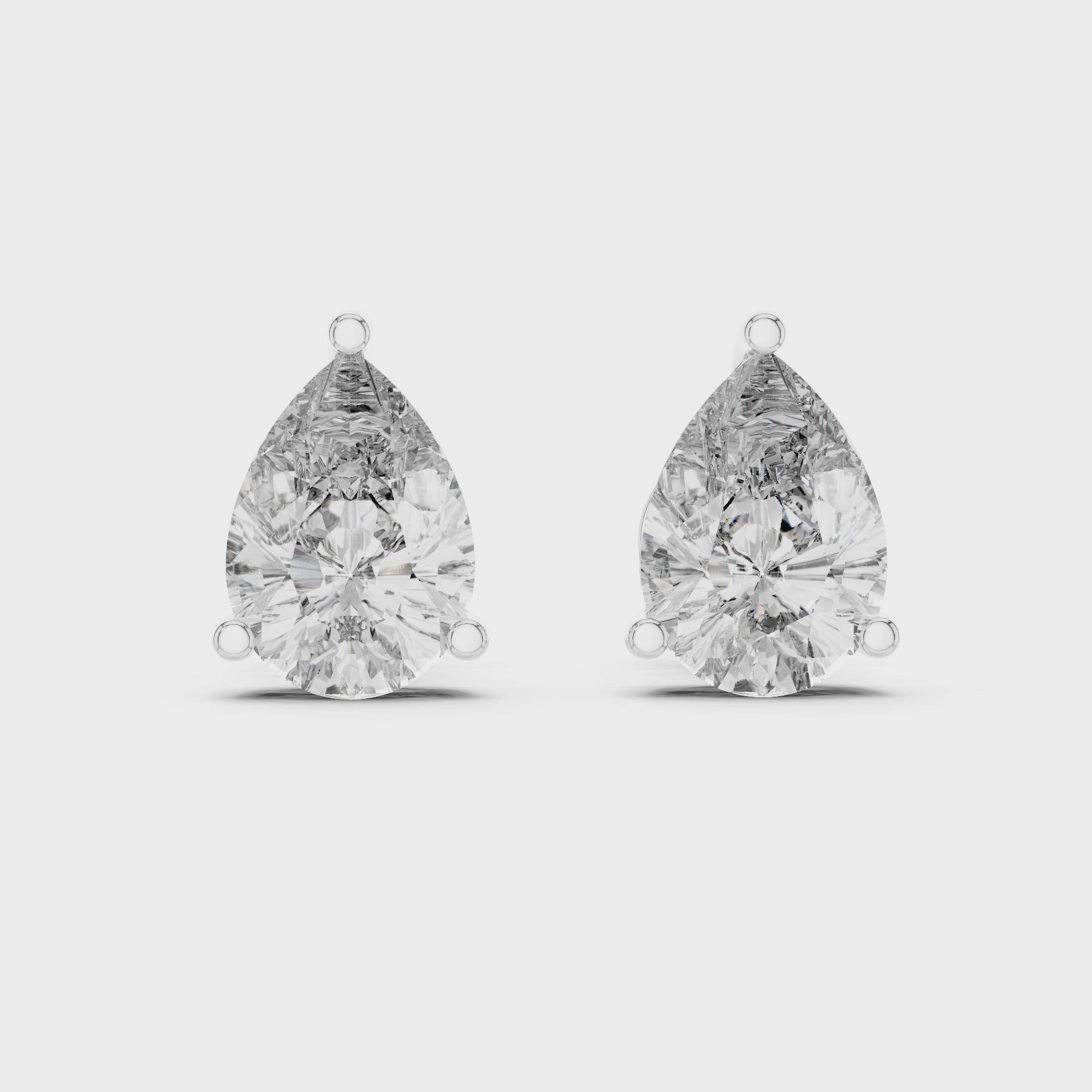 Pear Cut Diamond Stud Earrings