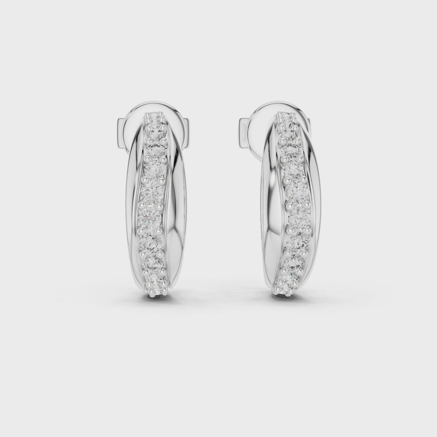 Diamond Pavé Hoop Earrings
