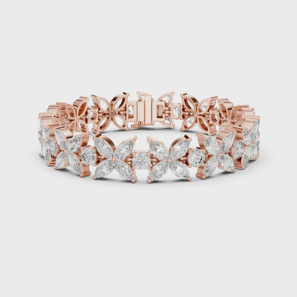 Marquise & Round Diamond Tennis Bracelet