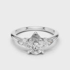 Pear Cut Three Stone Diamond Ring