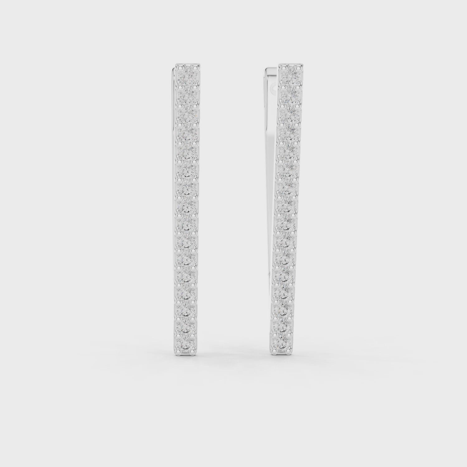 Diamond Bar Drop Earrings