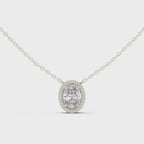 Oval Halo Diamond Pendant